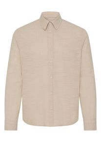 Langarmhemd Blend "BHDARIS SLUB L/S", Damen, Gr. 3XL, N-Gr, oyster gray, Web, Obermaterial: 100% Baumwolle, unifarben, regular fit normal, Hemden Langarmhemd