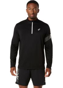 Laufshirt asics "ICON LS 1/2 ZIP TOP", Damen, Gr. M, performance schwarz, cream, Obermaterial: 100% Polyester, Shirts Laufshirt