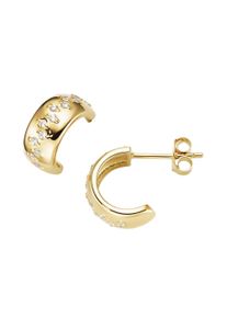 Paar Ohrstecker Firetti "Schmuck Geschenk Silber 925 Ohrschmuck Ohrringe", gelbgoldfarben, kristallwei&szlig;, kristallwei&szlig;, Ohrringe, Damen, Silber 925 (Sterlingsilber), Paar Ohrstecker, mit Zirkonia (synth.)