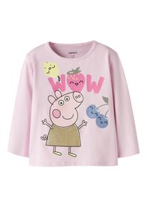 Langarmshirt name it "NMFFELI PEPPA LS NREG TOP CPLG", M&auml;dchen, Gr. 116, pirouette, Jersey, Obermaterial: 95% Baumwolle, 5% Elasthan, bedruckt, unifarben, normal normal, Rundhals, Shirts Langarmshirt