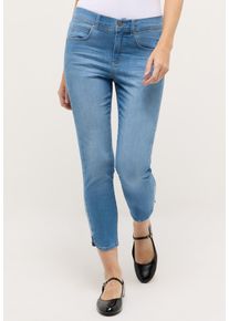 Slim-fit-Jeans Angels "Ornella Sparkle", Damen, Gr. 46, L&auml;nge 26, light blau used, Denim/Jeans, Obermaterial: 89% Baumwolle, 8% Polyester, 3% Elasthan, unifarben, slim fit 7/8-L&auml;nge, Jeans Slim-fit-Jeans, mit Stretch