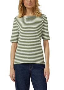T-Shirt s.Oliver, Damen, Gr. 34, khaki stripe, Jersey, Obermaterial: 100% Baumwolle, gestreift, slim fit normal, U-Boot-Ausschnitt, gerader Abschluss, Shirts T-Shirt, mit Flammgarnstruktur