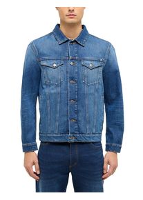 Jeansjacke Mustang "MU-Dallas", Damen, Gr. XL, rigid blau, Denim/Jeans, Obermaterial: 100% Baumwolle, normal h&uuml;ftlang, 1-Knopf-Manschette, Jacken Jeansjacke, mit Teilungsn&auml;hten