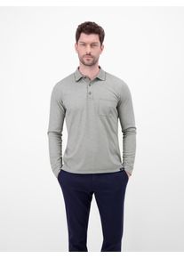 Sweatshirt Lerros "Langarm Polo mit Brusttasche aus Baumwollmix", Herren, Gr. S, basalt grau, 52% Baumwolle, 48% Polyester, Sweatshirts Sweatshirt