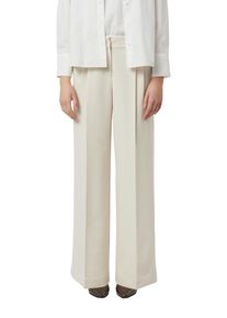 Stoffhose comma, Damen, Gr. 46, N-Gr, bone beige, Web, Obermaterial: 79% Polyester, 17% Viskose, 4% Elasthan, unifarben, lang, Hosen Stoffhose, mit geradem Bein und Bundfalten