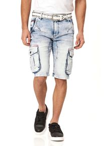Cipo & Baxx Jeansshorts CIPO & BAXX, Herren, Gr. 33, N-Gr, lightblau, Denim/Jeans, Obermaterial: 98% Baumwolle, 2% Elasthan, Abriebeffekte, regular fit kniefrei, Jeans Jeansshorts, Baumwollmischung, regular fit