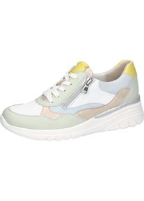 Waldl&auml;ufer Keilsneaker WALDL&Auml;UFER "H-CARLA", Damen, Gr. 8,5 (42,5), pastellfarben, Nappaleder, Veloursleder, mehrfarbig, Schuhe Keilsneaker, Schn&uuml;rschuh, Halbschuh, Freizeitschuh mit Rei&szlig;verschluss