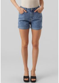 V&eacute;ro Moda Jeansshorts VERO MODA "VMZURI HR LOOSE SHORTS MIX NOOS", Damen, Gr. M (38), N-Gr, medium blau denim, Denim/Jeans, Obermaterial: 80% Baumwolle, 20% Polyester, Jeans Jeansshorts