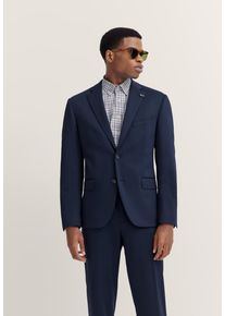Anzugsakko Bugatti "Regular Fit", Herren, Gr. 25, 370, blau, 66% Polyester, 21% Viskose, 10% Polyamid, 3% Elasthan, unifarben, regular fit, Sakkos Anzugsakko, Jersey-Artikel mit Stretch