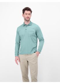 Sweatshirt Lerros "Langarm Polo mit Brusttasche aus Baumwollmix", Herren, Gr. M, arctic blau, 52% Baumwolle, 48% Polyester, Sweatshirts Sweatshirt