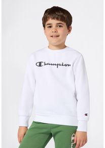 Sweatshirt Champion "SPORTWEAR CREWNECK Standard Fit", Jungen, Gr. L (152/158), wht, ns, Obermaterial: 54% Baumwolle, 46% Polyester, normal, Rundhals, Sweatshirts Sweatshirt, f&uuml;r Kinder, sportlicher Stil, Rundhalsausschnitt, ohne Verschluss