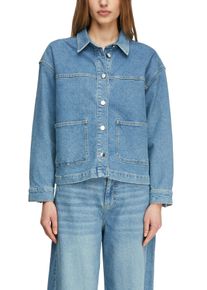 Jeansjacke comma, Damen, Gr. 36, blau, Denim/Jeans, Obermaterial: 99% Baumwolle, 1% Elasthan, unifarben, regular fit normal, Manschette, Jacken Jeansjacke, mit Taschen