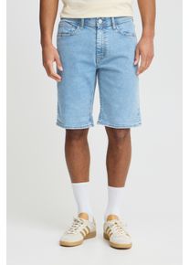 Shorts Blend "BHTWISTER-denimshorts", Damen, Gr. 3XL, N-Gr, denim unwashed light blau, Web, Obermaterial: 98% Baumwolle, 2% Elasthan, Abriebeffekte, regular fit knielang, Hosen Shorts