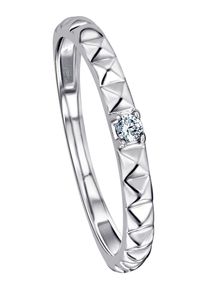 Diamantring ONE ELEMENT "0,04 ct Diamant Brillant Ring aus 585 Wei&szlig;gold" Gr. 55, silber, Fingerringe, Damen, 55,mit Brillant, Wei&szlig;gold 585, Diamantring