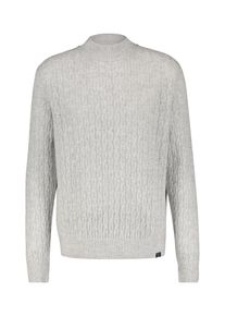 Strickpullover Lerros "Cable-Strickpullover mit Turtleneck", Herren, Gr. XL, wei&szlig; (broken wei&szlig; melange), 88% Schurwolle, 12% Kaschmir, Rundhals, Pullover Strickpullover