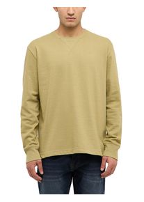 Langarmshirt Mustang "Herren Style Asheville", Herren, Gr. M, khaki, Jersey, 100% Baumwolle, Rundhals, Shirts Langarmshirt