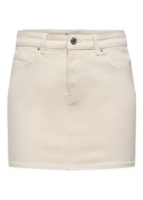 Jeansrock Only "ONLMATILDA MINI SKIRT DNM", Damen, Gr. XS, ecru, Denim/Jeans, Obermaterial: 70% Baumwolle, 29% Polyester, 1% Elasthan, unifarben, schmal mini, R&ouml;cke Jeansrock, Baumwollmischung, schmal geschnitten