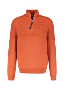 Strickpullover Lerros "Stricktroyer, tonal gemustert", Herren, Gr. 5XL, orange (spicy orange), 60% Baumwolle, 40% Polyacryl, ohne Ausschnitt, Pullover Strickpullover