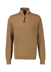 Troyer Lerros "Herren Stricktroyer in lebendiger Optik", Herren, Gr. 6XL, light coffee, 100% Baumwolle, ohne Ausschnitt, Pullover Troyer