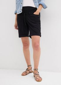 bonprix Krempelbare 2-in-1 Umstandsbermuda und Shorts, schwarz, Gr.40, Umstandshose mit zwei verschiedenen L&auml;ngen, 98% Baumwolle