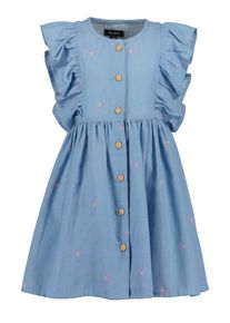 Sommerkleid Blue Seven, M&auml;dchen, Gr. 104, N-Gr, mittelblau, Web, Obermaterial: 100% Baumwolle, bedruckt, Basic knieumspielend, Rundhals, Kleider Sommerkleid