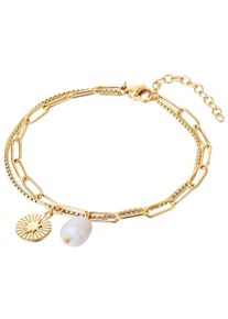 Valero Pearls Armband - Edelstahl Armband S&uuml;&szlig;wasser-Zuchtperle - Gr. ONESIZE - in Gold - f&uuml;r Damen