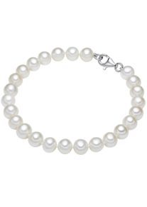 Valero Pearls Armband - Sterling Silber Perlen-Armband S&uuml;&szlig;wasser-Zuchtperl - Gr. 23 CM - in Wei&szlig; - f&uuml;r Damen