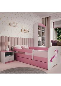 Mid.you Kinder-/Juniorbett Babydreams, Wei&szlig;, Pink, Holzwerkstoff, Birke, Schichtholz,Sperrholz, H2, 1-Zonen, H&ouml;he ca. 15 cm, links montierbar, rechts montierbar, 80x160 cm, nicht verstellbar, Kinder- & Jugendzimmer, Kinderm&ouml;bel, Kinderbetten