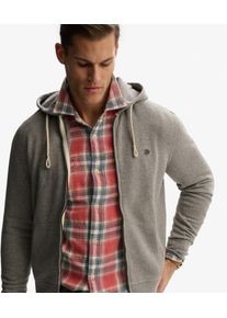 Superdry Herren Baumwolle Gesticktes Logo Monogram Kapuzenpullover Mit Rei&szlig;verschluss, Dunkelgrau - Gr&ouml;&szlig;e: L 1040607000940K7V003