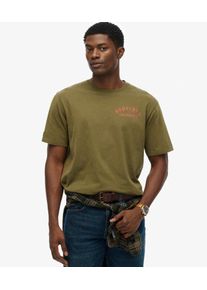 Superdry Herren Locker Geschnittenes T-shirt mit Tattoo-grafik Green - Gr&ouml;&szlig;e: S 1040405503241GMJ001