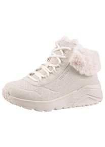 Winterboots Skechers "UNO LITE", M&auml;dchen, Gr. 32, beige (natur), Lederimitat, Fellimitat, Schuhe Winterboots, Schn&uuml;rboots mit Rei&szlig;verschluss, Gr&ouml;&szlig;enschablone zum Download