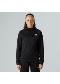 Fleecejacke The North Face "W REAXION 2.0 HOODED FULL ZIP JACKET", Damen, Gr. S, tnf schwarz heather, Obermaterial: 100% Polyester, normal, Jacken Fleecejacke, sportlicher Stil, mit Kapuze und Kordelzug, mit Eingrifftaschen