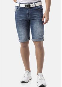 Cipo & Baxx Jeansshorts CIPO & BAXX, Herren, Gr. 36, N-Gr, blau, Web, Obermaterial: 98% Baumwolle, 2% Elasthan, Abriebeffekte, slim fit knielang, Jeans Jeansshorts