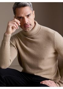 Rollkragenpullover Lerros "Herren Rollkragenpullover - l&auml;ssige Optik, w&auml;rmender", Herren, Gr. 3XL, tender beige melange, 88% Wolle, 12% Kaschmir, ohne Ausschnitt, Pullover Rollkragenpullover