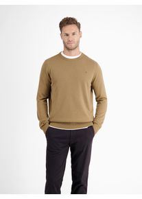 Strickpullover Lerros "Crewneck Strickpullover", Herren, Gr. S, beige (bold camel), 100% Baumwolle, Pullover Strickpullover, Weicher Strick-Pullover, Rundhalsausschnitt, lange &Auml;rmel, pflegeleicht