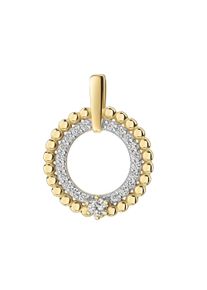 Kettenanh&auml;nger Firetti "Schmuck Geschenk Gold 333 Halsschmuck Anh&auml;nger Kreis rund", gelbgoldfarben, wei&szlig;goldfarben, kristallwei&szlig;, kristallwei&szlig;, Schmuckanh&auml;nger, Damen, Gelbgold 333, 1,9 g, Kettenanh&auml;nger, mit Zirkonia (synth.)