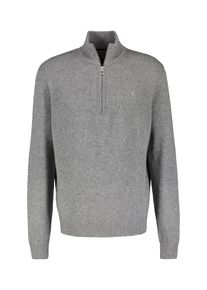 Troyer Lerros "Schurwoll-Stricktroyer mit Kaschmiranteil", Herren, Gr. 3XL, grau (platinum grau melange), 88% Schurwolle, 12% Kaschmir, ohne Ausschnitt, Pullover Troyer