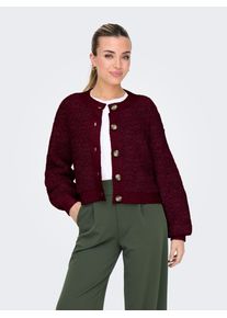Jacqueline de Yong Strickjacke JDY "JDYEIRA LIFE L/S O-NECK CARDIGAN KNT", Damen, Gr. XS, rot (cabernet), Strick, Obermaterial: 90% Polyester, 5% Wolle, 3% Elasthan, 2% sonstige Fasern, unifarben, normal, Rundhals, Strickjacken Strickjacke, Materialmix