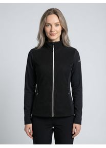 Fleecejacke Icepeak "Icepeak ETTENHEIM", Damen, Gr. S, basic schwarz, Fleece, Obermaterial: 84% Polyester, 13% Viskose, 3% Elasthan, hoch geschlossener Ausschnitt, eingefasste Kante, Jacken Fleecejacke, f&uuml;r Outdoor-Aktivit&auml;ten, atmungsaktiv, schnell trocknend