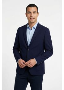 Sakko LINDBERGH, Herren, Gr. 3XL, navy, Web, Obermaterial: 65% Polyester, 31% Viskose, 4% Elasthan. Futter: 100% Polyester, meliert, unifarben, normal h&uuml;ftbedeckend, tiefer V-Ausschnitt, Sakkos Sakko, mit Viskose und Stretch, in melierter Optik