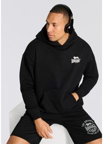 Kapuzensweatshirt Lonsdale "GATESHAW", Herren, Gr. S, schwarz-wei&szlig; (schwarz, wei&szlig;), Obermaterial: 60% Baumwolle, 40% Polyester, Sweatshirts Kapuzensweatshirt