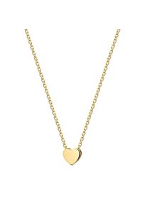 Kette mit Anh&auml;nger Firetti "Schmuck Geschenk Silber 925 Halsschmuck Halskette Ankerkette Herz", gelbgoldfarben, Halsketten, Damen, Silber 925 (Sterlingsilber), L: 45 B: 0,8mm, Kette mit Anh&auml;nger, B:0,8mm