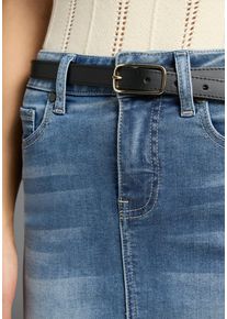 Lederg&uuml;rtel Laura Scott, Damen, Gr. 95, schwarz, Rindsleder, gl&auml;nzend, unifarben, G&uuml;rtel Lederg&uuml;rtel, in modisch schmaler Form - NEW