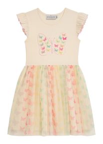 Sommerkleid DANAMADE "DANAMADE Dresses DBLAIR", M&auml;dchen, Gr. 104, ivory, Oberteil: 95% Baumwolle, 5% Elasthan. Rock: 100% Polyester. Futter: 100% Baumwolle, Kleider Sommerkleid