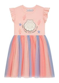 Sommerkleid DANAMADE "DANAMADE Dresses DFRANZI", M&auml;dchen, Gr. 140, peach, Oberteil: 95% Baumwolle, 5% Elasthan; Rock: 100% Polyester; Futter: 100% Polyester, Kleider Sommerkleid