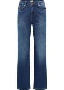 Weite Jeans Mustang "Damen Style Madison Wide", Damen, Gr. 30, L&auml;nge 32, 782 mittelblau, Denim/Jeans, 98% Baumwolle, 2% Elasthan, unifarben, weit, Jeans Weite Jeans