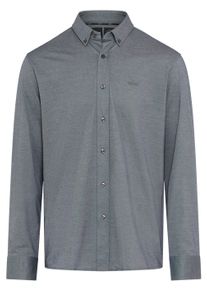 Businesshemd BOSS "JOE", Damen, Gr. 41, N-Gr, dunkelgrau029, Web, Obermaterial: 55% Baumwolle, 45% Polyester, unifarben, regular fit normal, 2-Knopf-Manschette verstellbar, Hemden Businesshemd, mit Button-Down-Kragen, regular fit