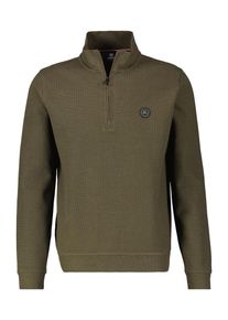 Sweatshirt Lerros "Sweat-Troyer, Structure", Herren, Gr. S, gr&uuml;n (aged olive), 94% Baumwolle, 4% Polyester, 2% Elasthan, Sweatshirts Sweatshirt