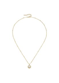 Kette mit Anh&auml;nger Firetti "Schmuck Geschenk Silber 925 Halsschmuck Panzerkette Kugeln Kordeloptik", gelbgoldfarben, wei&szlig;, Halsketten, Damen, Perlen Silber 925 (Sterlingsilber), L: 45 B: 1mm, Perlen, Silber 925 (Sterlingsilber), Kette mit Anh&auml;nger, mit Muschelperle, B:1mm