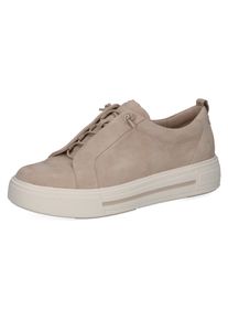 Slip-On Sneaker Caprice, Damen, Gr. 40,5, beige (sand), Veloursleder, Schuhe Slip-On Sneaker, Halbschuh, Freizeitschuh, Slipper mit Gummiz&uuml;gen, Topseller